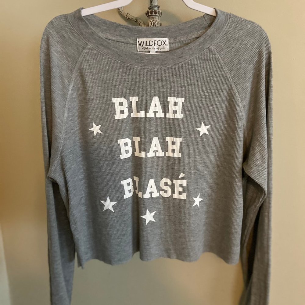 NWOT Wildfox Blah Blah Blase Waffle Knit Top S